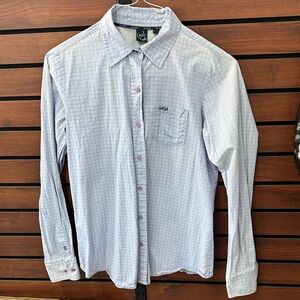 Cruel Girl Pale Blue Geometric Print Button-Down Shirt